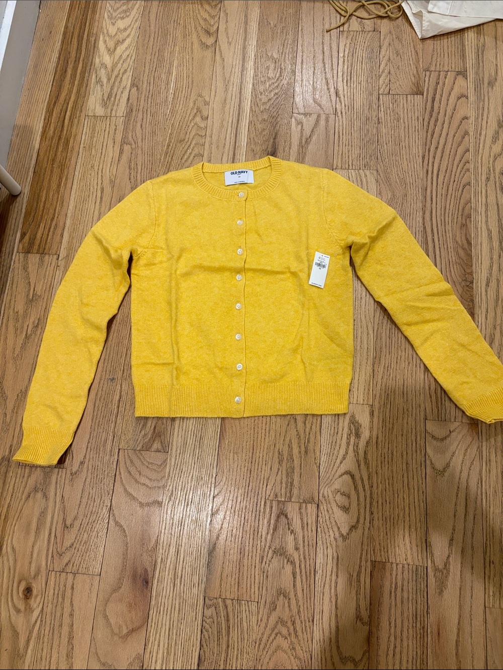 Old Navy SoSoft Yellow Crewneck Button Cardigan